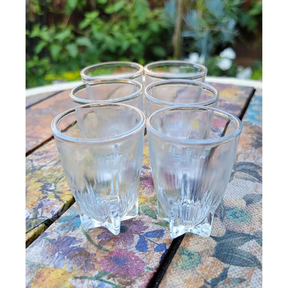 Mid-Century Modern Shekoofeh Shot Glasses – Diamond Cut  (Set of 6)